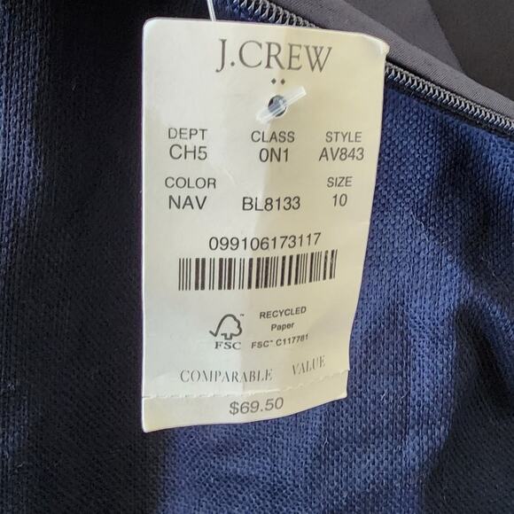 Reimagined by J.Crew Factory Tipped Skirt in Basketweave Navy Green Size 10 - Picture 8 of 8